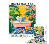 Puzzle de 1000 pièces pour Adultes Reproduction d'art d'Henri Matisse représentant Un éléphant se baignant Jeu Anti-Stress pour Un Anniversaire Jeu Impossible à maîtriser Renforce