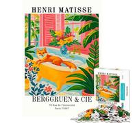 Puzzle de 1000 pièces pour adultes Reproduction d'art d'Henri Matisse représentant un renard dans une baignoire Défi éducatif et anti-stress Jeu éducatif adapté aux personnes de 14 ans et plus 38x26cm