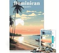 Puzzle de 1000 pièces pour Adultes,République Dominicaine,Voyage,découpe Premium,Jeu Amusant et Stimulant pour Le Cerveau,Jeu Relaxant,Cadeau de Noël apaisant (38x26cm)