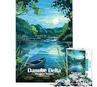 Puzzle de 1000 pièces pour Adultes Réserve de biosphère du Delta du Danube Roumanie Jeux relaxants Apprentissage Jouets éducatifs Cadeaux de Noël Secret activités familiales (Taille 38x26cm)