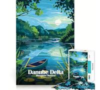 Puzzle de 1000 pièces pour Adultes,Réserve de biosphère du Delta du Danube,Roumanie,Sharp Cut Art,défi Intelligent,Jeu Amusant pour Passer Le Temps,décoration Murale de Noël (50x75cm)