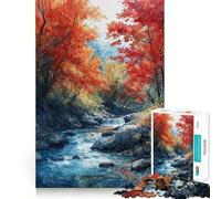 Puzzle de 1000 pièces pour Adultes Rêves de Cascade d'automne Jeu aux Bords Nets Stimulation Cognitive Jeu de Relaxation Cadeau Festif et Amusant (50x75cm)