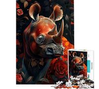 Puzzle de 1000 pièces pour Adultes Rhinocéros Mon ami Rigolo Difficile et Stimulant Améliore la mémoire Jouet Anti-Stress À partir de 14 Ans (50x75cm)