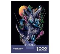 Puzzle De 1000 Pièces pour Adultes Rhinoceros Wall Art Print Puzzle pour Adolescents Améliore La Mémoire Difficile Et Stimulant Idéal comme Cadeau 70x50cm/1000pcs