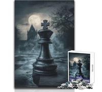 Puzzle de 1000 pièces pour Adultes - Roi d'échecs au Clair de Lune - Paisible et Relaxant - Jeu de précision - Dimensions:50x75cm