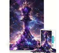 Puzzle de 1000 pièces pour Adultes Roi d'échecs dans l'espace,Jeu de précision et de Coordination pour Adultes,idéal pour se détendre,Cadeau de Noël Artistique (38x26cm)