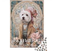 Puzzle De 1000 Pièces pour Adultes Romantic Dog Art Print-2 Puzzles pour Adultes Vacances À La Maison Tue-t-il Le Temps Chaque Pièce Est Unique - Un pour Les Joueurs 52x38cm/1000pcs