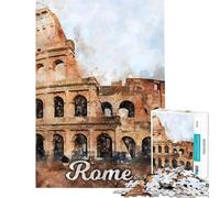 Puzzle de 1000 pièces pour Adultes Rome Décoration Murale pour Toute la Famille Idéal comme Cadeau (Dimensions 38x52cm)
