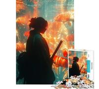 Puzzle de 1000 pièces pour Adultes Ronin avec Poissons Koi Jeu Amusant et éducatif Jouet Stimulant Défi Difficile (Dimensions 38x26cm)
