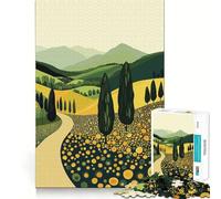 Puzzle de 1000 pièces pour Adultes Route sinueuse à Travers Les collines,Jeu de mémoire et de Concentration,Format Compact et sans Espace,idéal pour des Moments de Jeu en Famille (38x26cm)