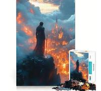 Puzzle de 1000 pièces pour Adultes Royaume en feu Art Fantastique Découpe précise Jeu de réflexion Amusant et Stimulant Activité de Loisirs et d'anniversaire (38x26cm)