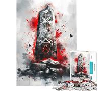 Puzzle de 1000 pièces pour Adultes Runes Vikings défi éducatif Course de Vitesse Manuelle Casse-tête pour Les 14 Ans et Plus (50x75cm)