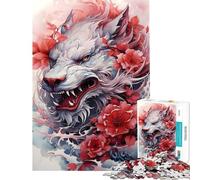 Puzzle de 1000 pièces pour Adultes Sakura Dragon Chinois Un défi à relever pour se détendre Pendant Les Vacances Jouet Anti-Stress adapté aux Personnes de 14 Ans et Plus (38x52cm)