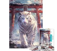 Puzzle de 1000 pièces pour Adultes Sakura Tiger Torii Path Jeu Stimulant éducatif décoration Murale (Taille 38x26cm)