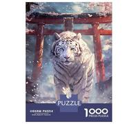 Puzzle De 1000 Pièces pour Adultes Sakura Tiger Torii Path Puzzle, Jouet, Décoration Murale, Difficile Et Stimulant 52x38cm/1000pcs