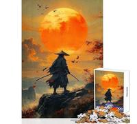 Puzzle de 1000 pièces pour Adultes Samouraï au Coucher du Soleil Jeu Pratique pour améliorer la mémoire Décoration Murale Cadeau Anti-Stress (38x52cm)