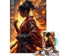 Puzzle de 1000 pièces pour Adultes Samouraï Esprit du Feu Jeu Amusant et Anti-Stress Difficile et Stimulant (Dimensions 38x26cm)