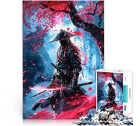 Puzzle de 1000 pièces pour Adultes samouraï Ninja Japonais Fait de Bois,pour Les 14 Ans et Plus Jeux éducatifs Jeu de décoration d'intérieur. Cadeaux d'anniversaire。Taille:50x75cm