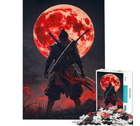 Puzzle de 1000 pièces pour Adultes Samurai Blood Moon Puzzles pour Adultes Jeu de réflexion découpe de précision idéal comme Cadeau (Taille 38x26cm)