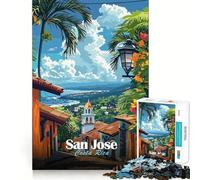 Puzzle de 1000 pièces pour Adultes,San José,Costa Rica Découpe Impeccable Jeu de Concentration Amusant Cadeau Gratuit Jeu Amusant pour Un Anniversaire (38x52cm)