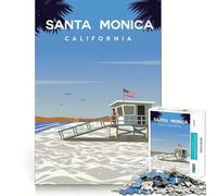 Puzzle de 1000 pièces pour Adultes Santa Monica,découpe Premium,Jeu de réflexion,Divertissement,décoration de Noël (38x52cm)