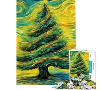Puzzle de 1000 pièces pour Adultes Sapin étoilé Noël Difficile et Stimulant Jeu éducatif et interactif pour Les 14 Ans et Plus 50x75cm