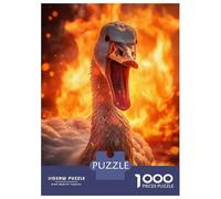 Puzzle De 1000 Pièces pour Adultes Savage Angry Goose Fire Puzzle Casse-tête Jeu De Rapidité des Mains pour Les Joueurs 70x50cm/1000pcs