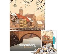 Puzzle de 1000 pièces pour Adultes scène d'hiver à Nuremberg pour stimuler Le Cerveau Passer Le Temps en Famille à partir de 14 Ans (38x26cm)