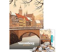 Puzzle de 1000 pièces pour Adultes scène d'hiver à Nuremberg pour stimuler Le Cerveau Passer Le Temps en Famille à partir de 14 Ans (50x75cm)