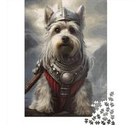 Puzzle de 1000 pièces pour Adultes Schnauzer Viking Puzzle carré en Bois Pièces Uniques Jeux éducatifs et Amusants Jouets 1000 pièces (75x50cm)