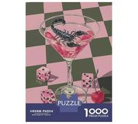 Puzzle De 1000 Pièces pour Adultes Scorpion Cocktail with Dice and Cherries Puzzles pour Adultes Jeux De Famille Découpe De Précision Cadeaux Uniques d'anniversaire Et De Noël 38x26cm/1000pcs