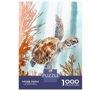 Puzzle De 1000 Pièces pour Adultes Sea Turtle Watercolor Puzzle Casse-tête Jeu De Rapidité Activités Amusantes À La Maison 38x26cm/1000pcs