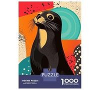 Puzzle De 1000 Pièces pour Adultes Seal Pop Art Playful Seal Illustration Vibrant Seal Pop Art Design Puzzle pour Adultes Jeux Relaxants Améliorent La Mémoire Jeu Stimulant Cadeaux 70x50cm/1000pcs