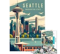 Puzzle de 1000 pièces pour Adultes Seattle Washington Jeu éducatif et Stimulant idéal pour se détendre s'amuser et Offrir Un Cadeau Original (75x50cm)