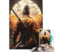 Puzzle de 1000 pièces pour Adultes Sekiro Wolf Samurai idéal pour Un Anniversaire Noël activités familiales Jouet à Monter soi-même à partir de 14 Ans (50x75cm)