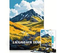 Puzzle de 1000 pièces pour Adultes Sentier de Laugavegur,Paysage islandais Art de qualité supérieure Casse-tête Cadeau Jeu Occasionnel Activité d'anniversaire (38x52cm)