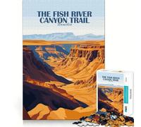 Puzzle de 1000 pièces pour Adultes Sentier du Canyon de la rivière Fish,Namibie Décoration soignée Activité cérébrale Amusante et Facile Cadeau d'anniversaire idéal (38x52cm)