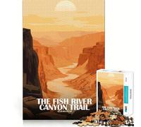 Puzzle de 1000 pièces pour adultes Sentier du canyon de la rivière Fish,Namibie Jeu d'articulation fin,défi intelligent et amusant,moment de détente et de calme Cadeau d'anniversaire ou loisir 38x26cm