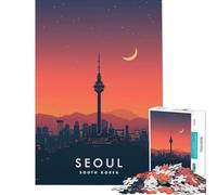 Puzzle de 1000 pièces pour Adultes Séoul Corée du Sud Défi intellectuel Jeu addictif et Amusant Activités familiales Idée Cadeau pour Un Père Noël Secret (75x50cm)