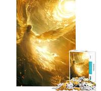 Puzzle de 1000 pièces pour Adultes Séraphin doré Jeu de décoration intérieure Stimulant et Pratique à partir de 14 Ans (38x52cm)