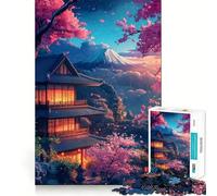 Puzzle de 1000 pièces pour Adultes Sérénité des Fleurs de Cerisier Découpe soignée,Jouet décoratif pour développer la réflexion,Jeu de Loisirs,Cadeau Festif (50x75cm)