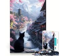 Puzzle de 1000 pièces pour adultes Sérénité des fleurs de cerisier Jeu de loisirs créatifs aux découpes nettes,idéal pour résoudre des problèmes et passer le tempsDécoration artistique de Noël 38x26cm