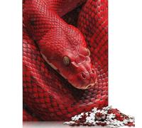 Puzzle de 1000 pièces pour Adultes - Serpent Rouge - Gros Plan - Puzzle en Carton - Cadeau Amusant - 38 x 26 cm / 1000 pièces