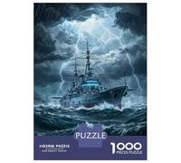 Puzzle De 1000 Pièces pour Adultes Ship in Stormy Sea Puzzle Anti-Stress, Difficile, Cadeau Unique pour Un Anniversaire Ou Noël 52x38cm/1000pcs