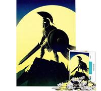 Puzzle de 1000 pièces pour Adultes Silhouette de Guerrier Spartiate Idéal pour Un Anniversaire ou Noël Jeu Anti-Stress pour Toute la Famille À partir de 14 Ans (50x75cm)