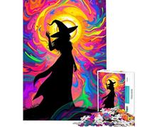 Puzzle de 1000 pièces pour Adultes Silhouette de sorcière Jeu Amusant à Faire à la Maison Cadeau pour Femmes Jeu Familial à partir de 14 Ans (50x75cm)