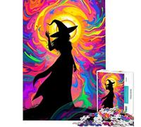 Puzzle de 1000 pièces pour Adultes Silhouette de sorcière Jeu Stimulant à compléter Jouet éducatif et créatif pour Les 14 Ans et Plus (38x52cm)
