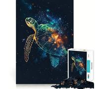 Puzzle de 1000 pièces pour Adultes, Silhouette de Tortue, Galaxie, découpe précise, Jeu de réflexion Amusant, Loisir, activité d'anniversaire (38x26cm)