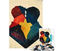 Puzzle de 1000 pièces pour Adultes Silhouette d'un Couple Queer Qui s'embrasse Activités Amusantes à la Maison Cadeaux pour Femmes Jeu de réflexion à partir de 14 Ans (50x75cm)