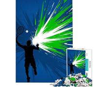 Puzzle de 1000 pièces pour Adultes Silhouette d'un Joueur de Tennis Un défi à relever pour s'amuser en Famille Jeux Amusants à partir de 14 Ans (50x75cm)